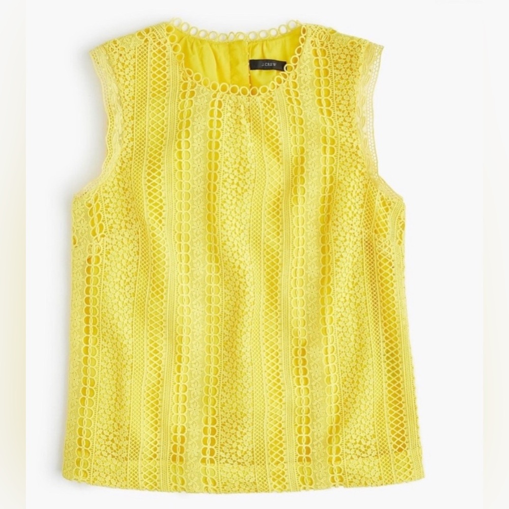 J. Crew Yellow Lace Sleeveless Top